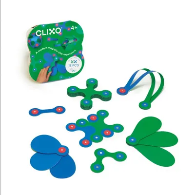 Obrázek produktu pro CLIXO Itsy Green & Blue - magnetická stavebnice 18 kusů