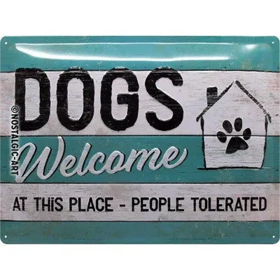 Image de Nostalgic-Art - Plaque en métal 30 x 40 cm - PatteSchild - Dogs Welcome