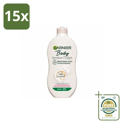 Image de 15 x Garnier Body Sensitive, lait pour le corps 7 jours, à l'avoine et aux probiotiques, 400 ml - Pack économique - 15 pièces