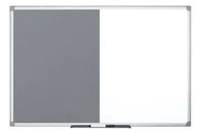 Produktbild von Bi-Office Kombitafel Weißwand / Filz 600 x 450 mm grau / weiß