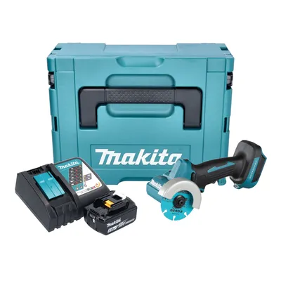 Obrázok produktu pre Akumulátorová uhlová brúska Makita DMC 300 RT1J 18 V 76 mm bez kefiek + 1x batéria 5,0 Ah + nabíjačka + Makpac