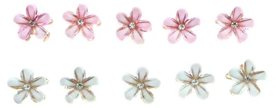 Produktbild von 10 Mini-Perlenhaarnadeln – Weiß + Rosa