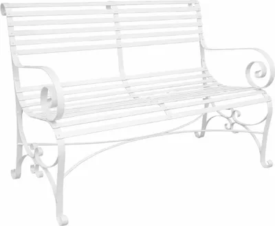 Immagine prodotto di Casa Padrino Panchina da giardino in ferro battuto in stile Art Nouveau Bianca 120 cm - Mobili da giardino