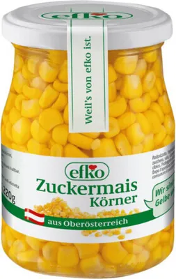 Produktbild von efko Zuckermaiskörner 370ml - 6er Vorteilspack