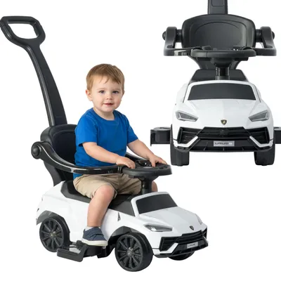 Obrázok produktu pre Lebula – odrážadlo, chodítko a tlačenica Lamborghini Urus 3 v 1 s hudbou, autíčko, biele