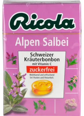 Image de Ricola Alpen Salbei Bonbons aux herbes suisses sans sucre, 50 g de bonbons