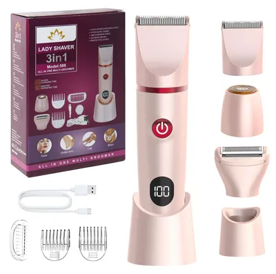 Produktbild von Rasierer Damen Elektrisch Intimrasierer 3-In-1 für Frauen Damenrasierer Elektrisch Nass-und Trockengebrauch Aufladbar Trimmer Damen Intimbereich für Bikini