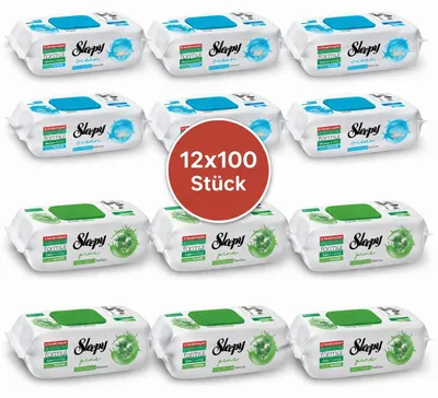 Obrázok produktu pre Čistiace utierky Sleepy Easy Clean – 6x100 Pine + 6x100 Ocean | Karavany a obytné vozidlá