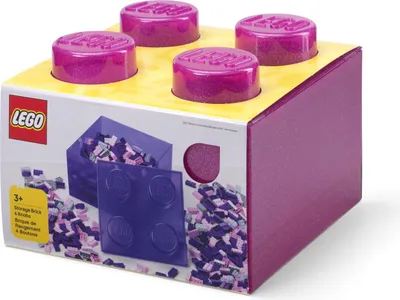 Obrázek produktu pro LEGO 40090801 LEGO úložný kostka STORAGE BRICK 4 GLITTER, světle fialová