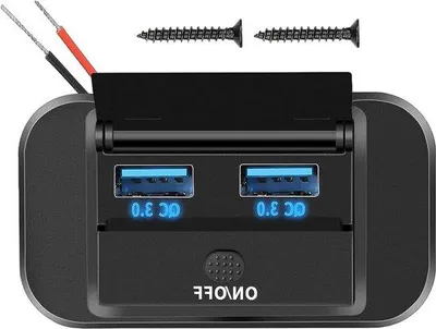 Obrázok produktu pre Vodotesná nabíjacie stanica 12 V s rozhraniami QC3.0 a PD3.0, výkonom 66 W a tlačidlami