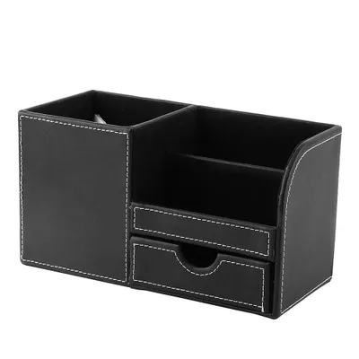 Produktbild von Schreibtisch-Schreibwaren-Organisator, Büro-Speicher-Organisator, Büro-Speicher-Box, Büro-Organisator-Box, Leder-Speicher-Box