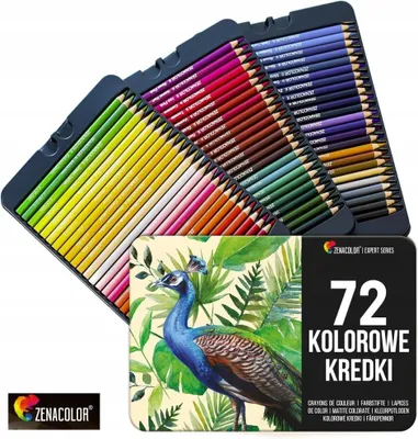 Zdjęcie produktu dla Kredki Ołówkowe 72 Szt Kolory Zestaw + Pudełko Do Rysowania Dla Artystów