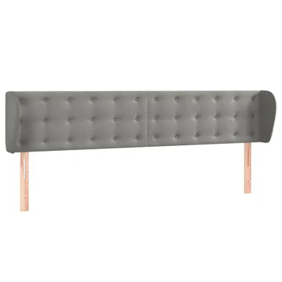 Produktbild von vidaXL Kopfteil mit Ohren Hellgrau 203x23x78/88 cm Samt
