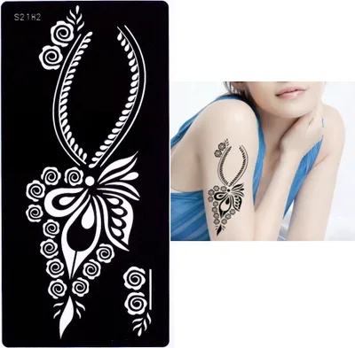 Produktbild von Henna Tattoo Schablone Airbrush Stencil Blume