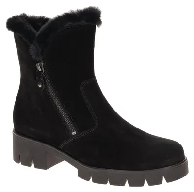 Produktbild von Gabor Stiefeletten 8018 schwarz Veloursleder Blockabsatz 2,5cm Absatz Reißverschluss