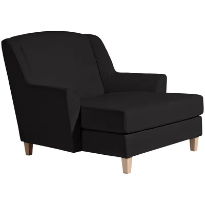 Produktbild von Max Winzer Big-Sessel inkl. 1x Zierkissen 55x55cm Judith - Kunstleder schwarz - Maße: 136 x 142 x 107 cm