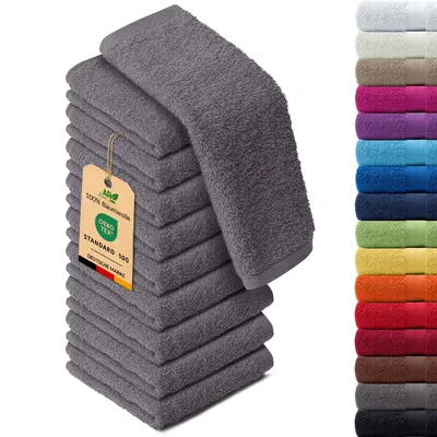 Produktbild von 10er-Set ARIZONA Handtuch-Serie von AR Line – 100% Baumwolle, 500 g/m², 10er-Set Seiftücher 30x30 cm, Anthrazit-Grau