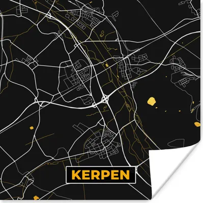 Produktbild von MuchoWow® Poster Stadtplan - Karte - Deutschland - Kerpen - Karte 100x100 cm - Babyzimmer