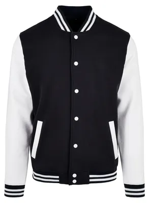Produktbild von Build Your Brand - "Basic" Varsity-Jacke (US-College-Stil) für Herren TN3298 (L) (Schwarz/Weiß)