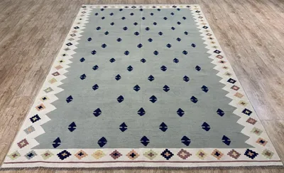 Produktbild von Teppich KELIM ORIGINAL | Farbe: Hellgrau; Größe: 189x292 cm | strapazierfähig und leicht zu reinigen | Wohnzimmer | Schlafzimmer