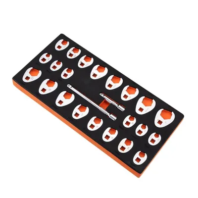 Zdjęcie produktu dla zestaw kluczy trzpieniowych 3/8 cala z przedłużkami SM® - 24-częściowy zestaw kluczy trzpieniowych - SAE 3/8 cala do 1 cala i metryczne 10-22 mm - stal CR-MO