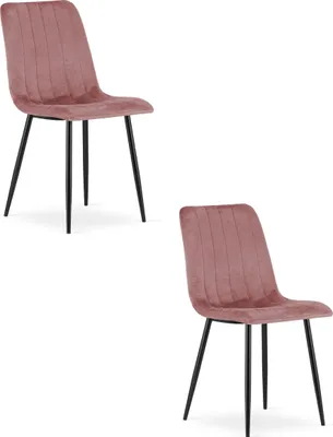 Immagine prodotto di Sedia LAVA - velluto rosa / gambe nere x 2