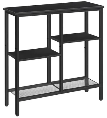 Produktbild von Schmaler Konsolentisch 75 cm Beistelltisch Flurtisch Schwarz 4 Ebenen