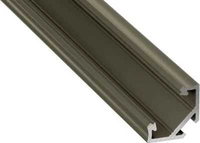Obrázek produktu pro LED pásek z hliníkového profilu Inox | typ C úhel sklonu 45° | s koncovkou a montážním držákem | mléčný kryt | 1m