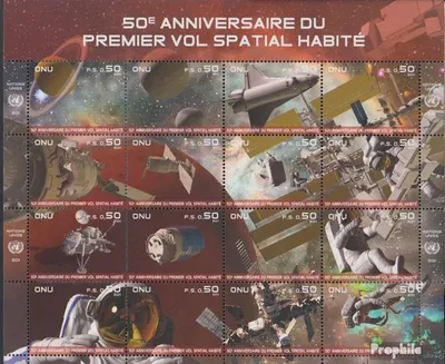 Produktbild von Briefmarken UNO - Genf 2011 Mi 751-766 Zd-Bogen (kompl.Ausg.) postfrisch Bemannte Weltraumfahrt