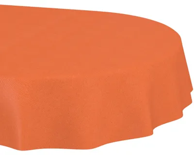 Produktbild von Tischdecke 140x160cm Oval Orange DanceDirty abwaschbar Leinenoptik wetterfest Falschuni Modern Schnittkante