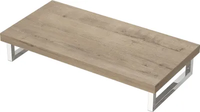Produktbild von Mai & Mai Waschbeckenauflage 50x100cm inkl. Edelstahlkonsolenträger Waschtischhalter gebürstet Eiche Greige