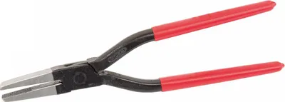 Image de STUBAI Pince plate de ferblantier sans denture, | pour couper et pincer | branche rouge plastifiée DG 240 mm