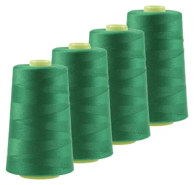 Produktbild von 4 x 4572m Qualitäts Overlock-Garn  Overlock Nähgarn Farben 621 - 660, Farbe:A627 signalgrün