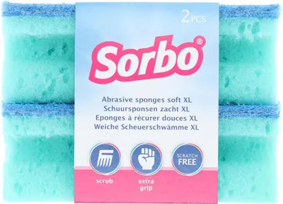 Produktbild von Sorbo Scheuerschwamm kratzfrei – Streifenfreier Reinigungsschwamm für Ofen, Mikr