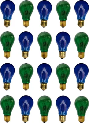 Produktbild von 20x Glühlampe Glühbirne Standard E27 Fassung 25W 25 Watt 10x Blau 10x Grün Klar
