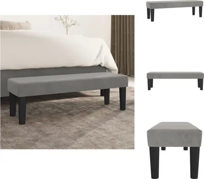 Produktbild von vidaXL Sitzbank Hellgrau 100x30x30 cm Samt -  Sitzbänke