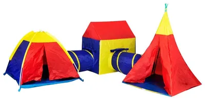 Produktbild von Set Zelte für Kinder 5in1 Haus + Iplay Tunnel