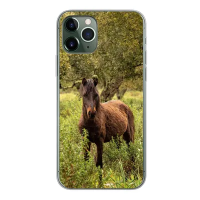 Produktbild von MuchoWow® Handyhülle Schutzhülle Hülle für iPhone 11 Pro Pferd - Wald - Gras Silikon Softcase Handy Hülle - Handy