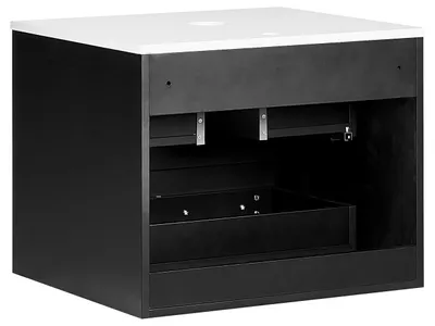 Obrázek produktu pro BELIANI Koupelnová nástěnná skříňka 60 x 52 cm černá toaletní skříňka se zásuvkami nábytek do koupelny