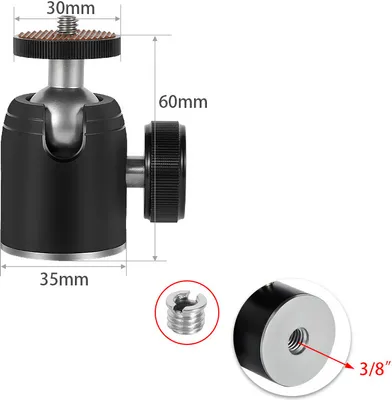Obrázok produktu pre INF Kompaktná 360° otočná guľová hlava pre fotoaparáty a smartfóny