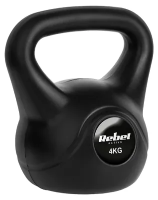 Productafbeelding van Kettlebell Krachttraining - 4 kg Gewicht - Kunststof Coating - Zwart