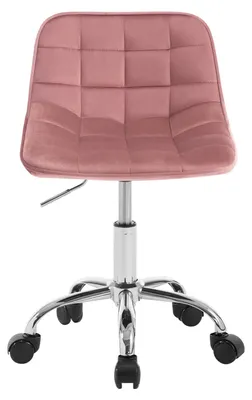 Immagine prodotto di Sedia da ufficio imbottita - Sedia per il trucco e il lavoro - Regolabile in altezza - Girevole - Senza braccioli - Con rotelle - Rosa