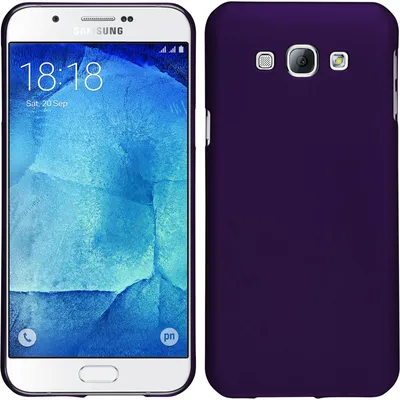 Produktbild von PhoneNatic Case kompatibel mit Samsung Galaxy A8 (2015) - Hülle lila gummiert Hard-case + 2 Schutzfolien