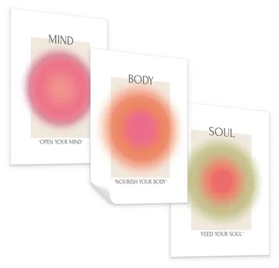 Produktbild von Muralo POSTER SET 3-teilig 30x42cm AURA Affirmationen Zitate Deko Poster Ohne Rahmen, KI-generiertes Bild