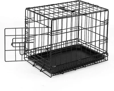 Imagen del producto de Caja de transporte Unyqoos® para perros y gatos: transportín plegable para perros de 45 x 31 x 36 cm, con base de plástico extraíble y panel divisor