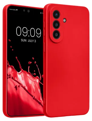 Produktbild von kwmobile Handyhülle für Samsung Galaxy A57 5G Hülle - weiche Silikon Case metallisch schimmernd - Schutzhülle Cover - Metallic Dunkelrot