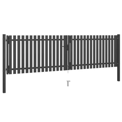 Image de vidaXL Portail de jardin acier 4x1,25 m Anthracite