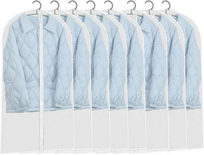 Obrázok produktu pre Taška na oblečenie, dlhá, 60 x 100 cm, priehľadná, z PEVA, vodotesná, odolná proti roztočom, na obleky