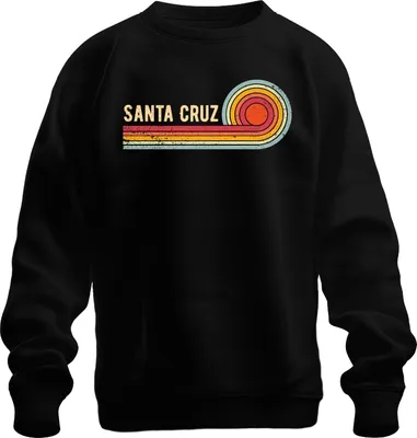 Obrázek produktu pro SANTA CRUZ Retro Vintage Surf Sun Beach California Waves Uni mikina, černá, L
