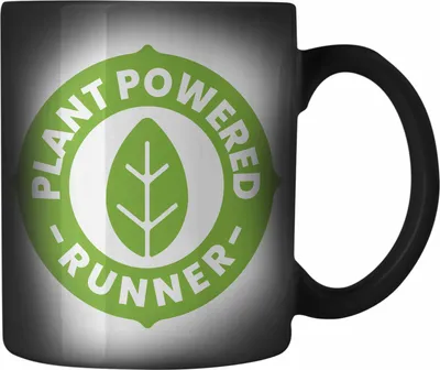 Produktbild von Trendation - Veganer Geschenk Lustige Farbwechsel Zauber-Tasse Vegetarier Geschenkidee Farbwechsel Zauber-Tasse Lustig für Geschenkset und Geschenkbox (Schwarz)